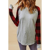 Azura Exchange Plaid Long Sleeve Sweatshirt