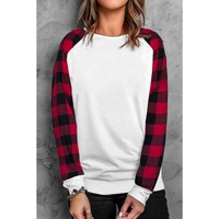 Azura Exchange Long Sleeve Buffalo Plaid Sweatshirt