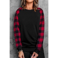 Azura Exchange Plaid Long Sleeve Sweatshirt