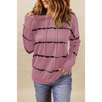 Azura Exchange Striped Tie-dye Hoodie with Side Split Tops