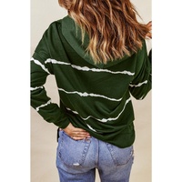 Azura Exchange Striped Tie-dye Hoodie with Side Split - Tops