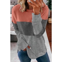 Azura Exchange Gray Contrast Stitching Sweatshirt with Slits