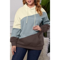 Azura Exchange Blue Colorblock Kangaroo Pocket Hoodie