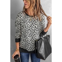 Azura Exchange Leopard Slit Pullover Sweatshirt