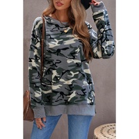 Azura Exchange Camouflage Pullover Sweatshirt with Slits