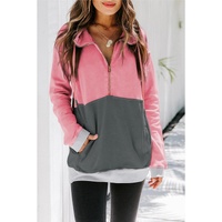 Azura Exchange Zipped Colorblock Sweatshirt with Pockets