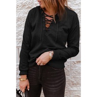 Azura Exchange Solid Color Lace-up Hoodie