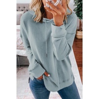 Azura Exchange Casual Drop Shoulder Slit Hem Hoodie