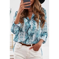 Azura Exchange Snake Print Shirt with Pockets