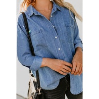Azura Exchange Buttoned Long Sleeve Denim Shirt