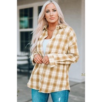 Azura Exchange Plaid Shirt with Turn Down Collar