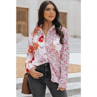 Azura Exchange Patchwork Buttoned Shirt with Pocket