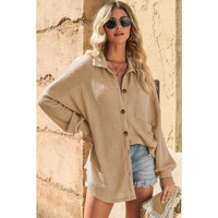 Azura Exchange Waffle Knit Button Up Shirt