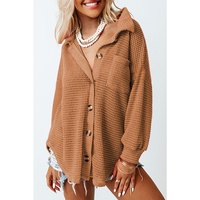 Azura Exchange Waffle Knit Button Up Casual Shirt