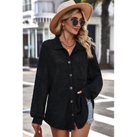 Azura Exchange Button Up Waffle Knit Casual Shirt