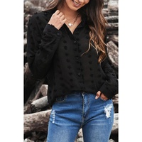 Azura Exchange Polka Dot Long Sleeve Button Shirt