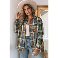 Azura Exchange Button Up Plaid Shacket