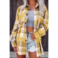 Azura Exchange Plaid Button Up Patch Pocket Shirt