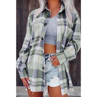 Azura Exchange Plaid Button Up Patch Pocket Shirt