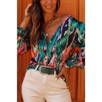 Azura Exchange Abstract Print Long Sleeve Shirt