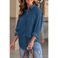 Azura Exchange Button Pocket Corduroy Shirt