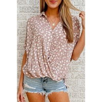 Azura Exchange Leopard Printed Twist Shirt