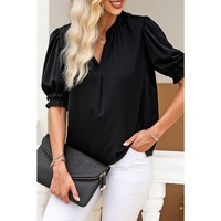 Azura Exchange Smock Sleeve V Neck Top