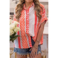 Azura Exchange Buttoned Geometric Striped Shirt