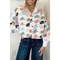Azura Exchange Puff Sleeve Button Up Shirt