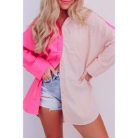Azura Exchange Oversized Color Block Patchwork Shirt
