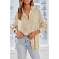 Azura Exchange Buttoned High Low Loose Shirt