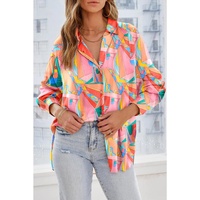 Azura Exchange Abstract Geometric Print Oversized Shirt