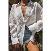 Azura Exchange Crinkled Plaid Textured Shirt