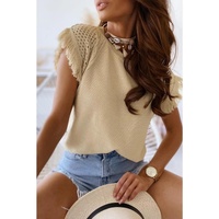 Azura Exchange Fringed Short Sleeves Sweater