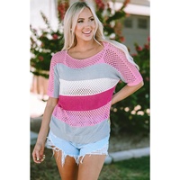 Azura Exchange Colorblock Striped Knitted Top