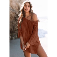 Azura Exchange Textured Knit Drop Shoulder Tee