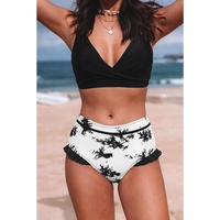 Azura Exchange Crisscross Top and Ruffled Tie Dye Swimsuit