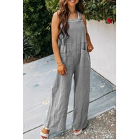 Azura Exchange Textured Wide Leg Overall with Pockets
