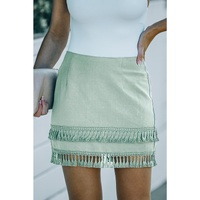 Azura Exchange Tassel Zip-up High Waist Mini Skirt