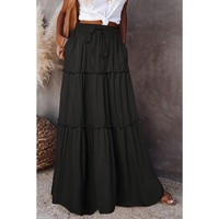 Azura Exchange Tiered Drawstring Waist Maxi Skirt