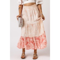 Azura Exchange Tiered Maxi Skirt with Floral Print