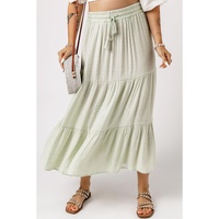 Azura Exchange High Waist Tiered Long Skirt