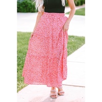 Azura Exchange Leopard Print Frilled Drawstring Maxi Skirt