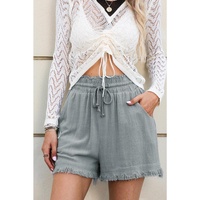 Azura Exchange Frayed Edge Drawstring Pocket Shorts