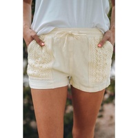 Azura Exchange Drawstring Waist Crochet Detail Shorts