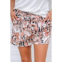 Azura Exchange Dazzling Print Ruffle Trim Drawstring Shorts