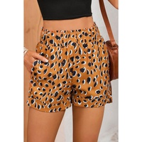 Azura Exchange Ruffle Leopard Print Elastic Waist Shorts
