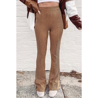 Azura Exchange Ribbed Knit High Rise Flare Leggings