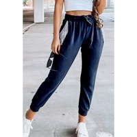 Azura Exchange Rhinestone Trim Drawstring Jogger Pants