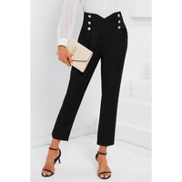Azura Exchange Pleated Double Breasted Cropped Pants